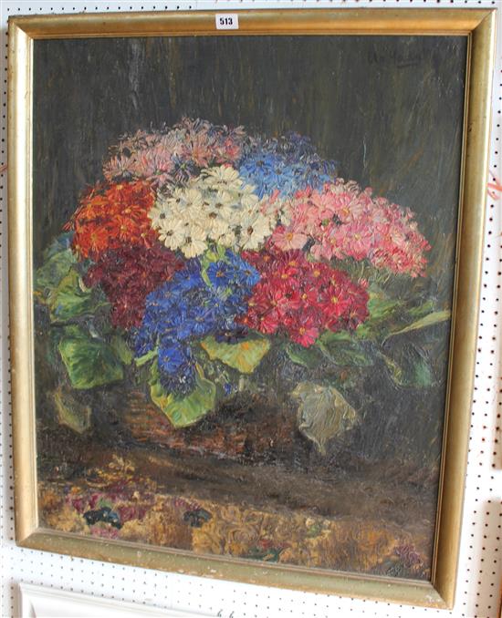 Oil on canvas - still life of flowers - Clo Hade(-)